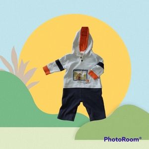 Hanna Andersson Baby Boys Long-Sleeve Hooded Romper, sz. 70cm.